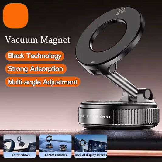 Vacuum Magnet Phone Bracket Multi-angles Adjustment Strong Magnetic Suck Design Foldable Car Holder For iphone Navigation Stand