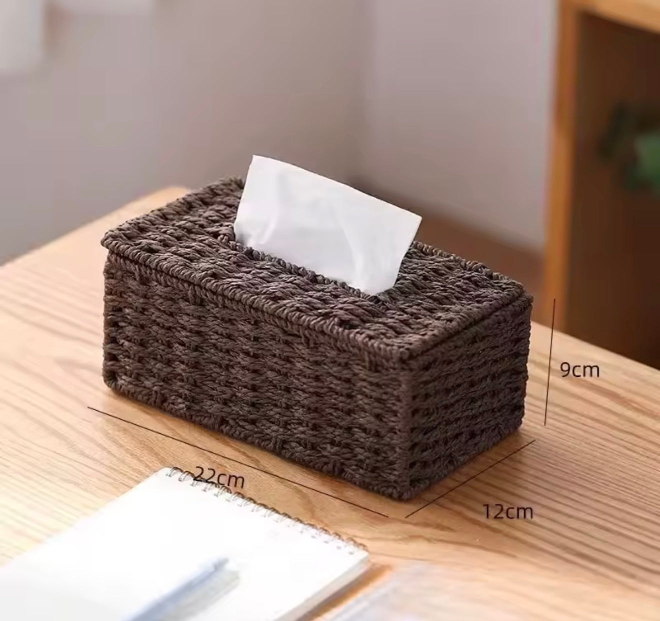 New Woven Tissue Box Imitation Rattan Woven Grass Tissue Storage Box Luxury Tissue Paper Holder Home Living RoomTable Decoration